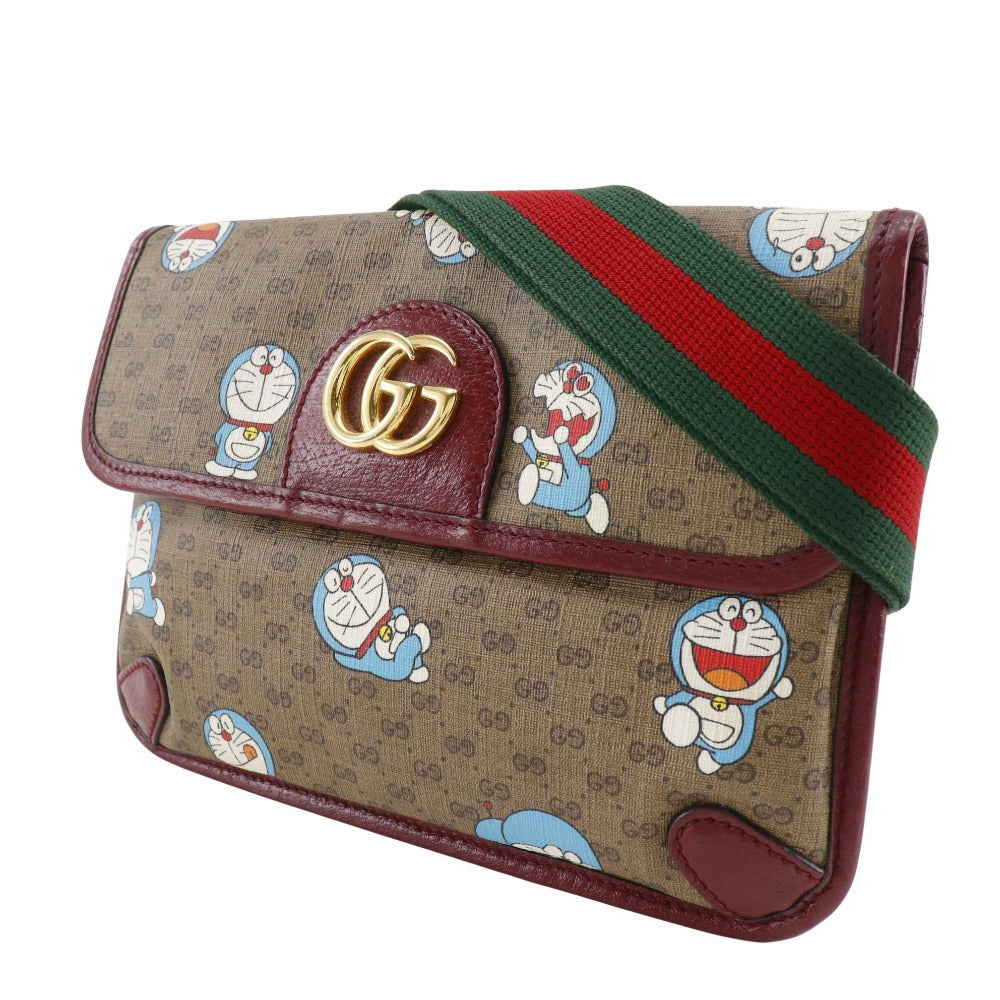 GUCCI Waist bag 647817 GG Supreme Canvas Brown Sling bag Doraemon collaboration