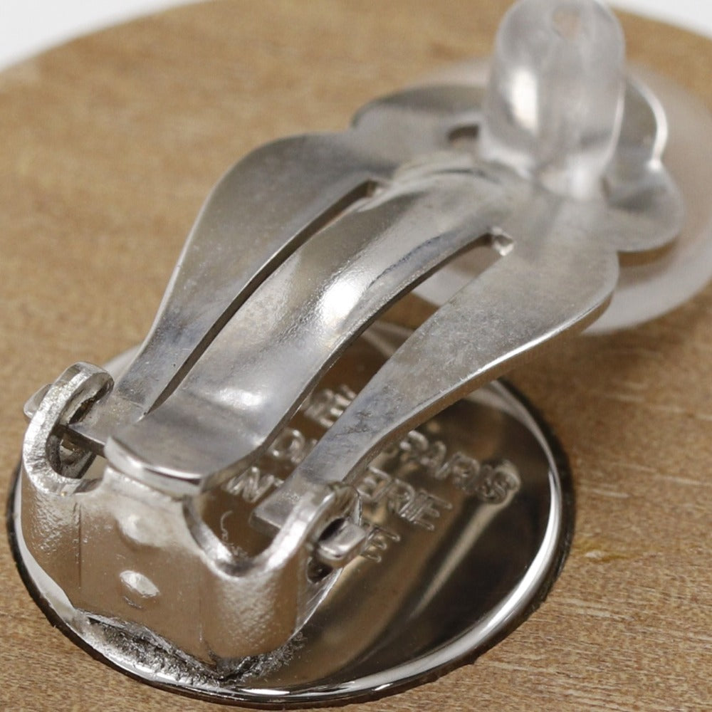 HERMES Earring Wood, Metal Silver Serie Women Used