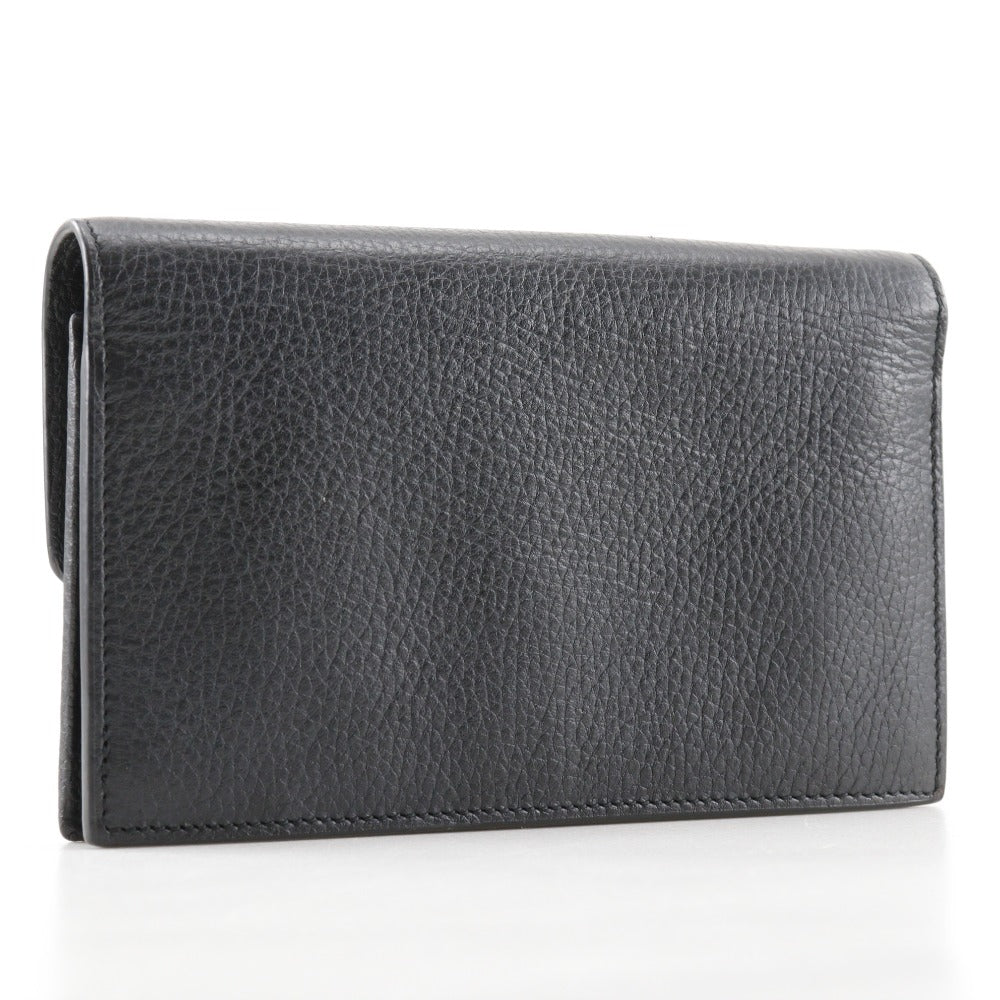 GUCCI 510314 Calfskin black 2-way clutch Interlocking G