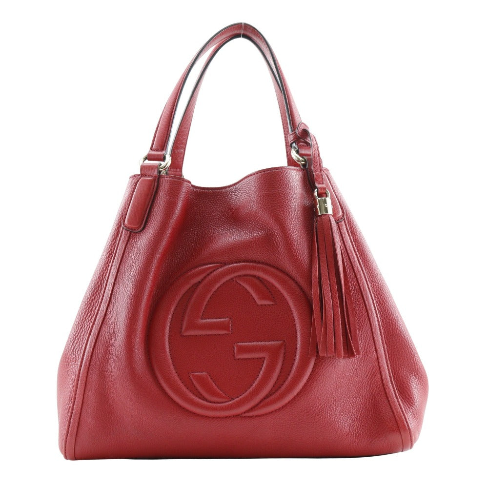 GUCCI Tote Bag 282309 leather Red Interlocking G Soho