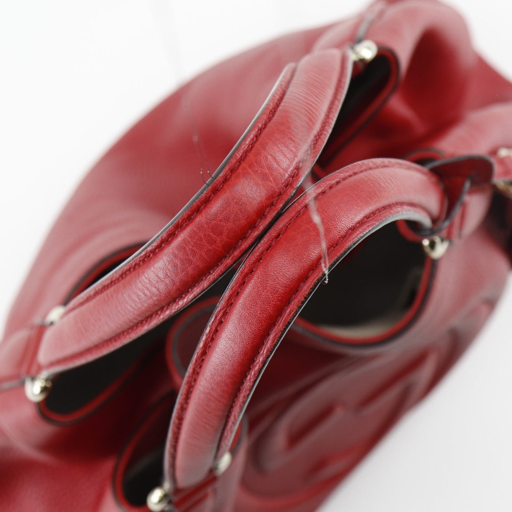 GUCCI Tote Bag 282309 leather Red Interlocking G Soho