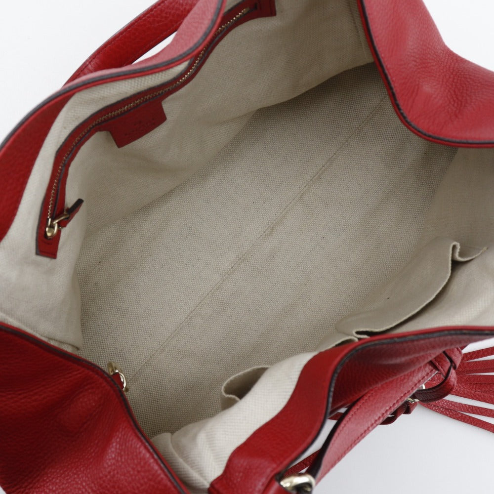 GUCCI Tote Bag 282309 leather Red Interlocking G Soho