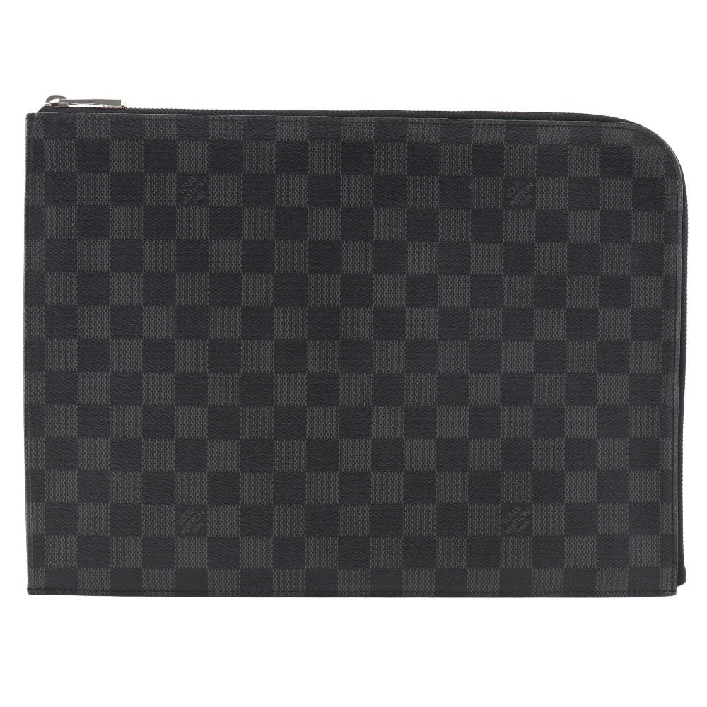 LOUIS VUITTON Clutch bag N41501 Damier Grafitto Canvas black Pochette Jules GM mens Used