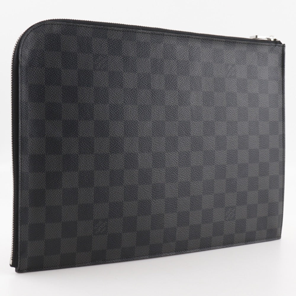 LOUIS VUITTON Clutch bag N41501 Damier Grafitto Canvas black Pochette Jules GM mens Used