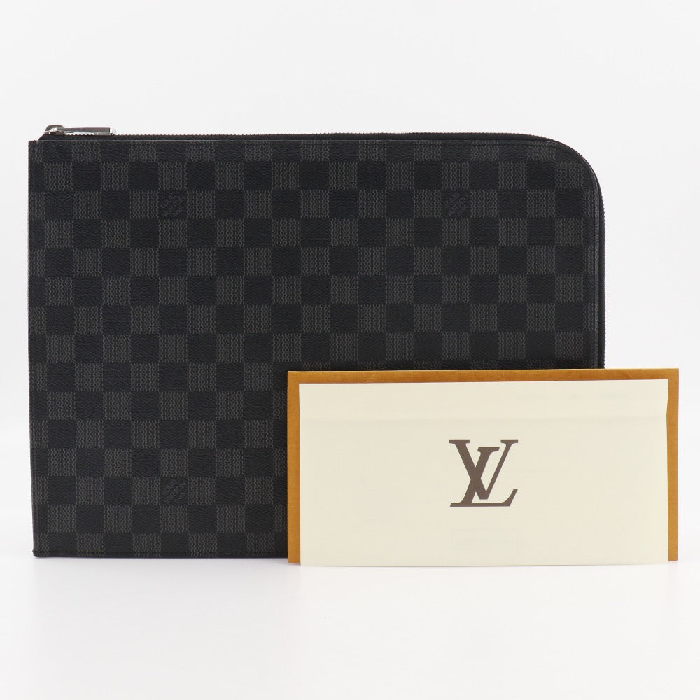 LOUIS VUITTON Clutch bag N41501 Damier Grafitto Canvas black Pochette Jules GM mens Used