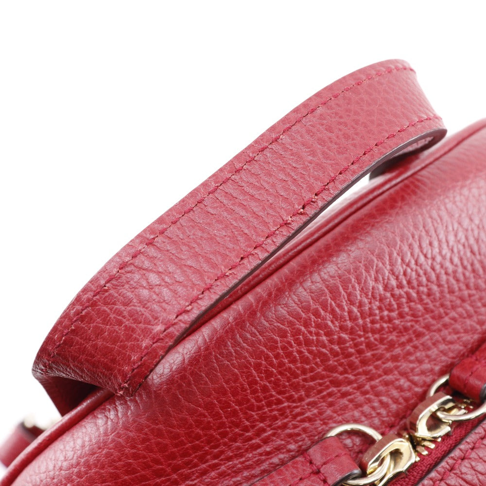 GUCCI Backpack 536192 leather Red ChainBackpack Interlocking Soho Women Used