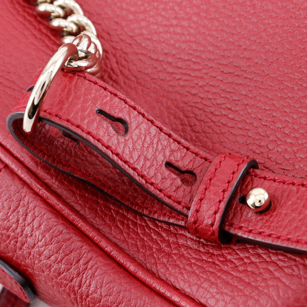 GUCCI Backpack 536192 leather Red ChainBackpack Interlocking Soho Women Used