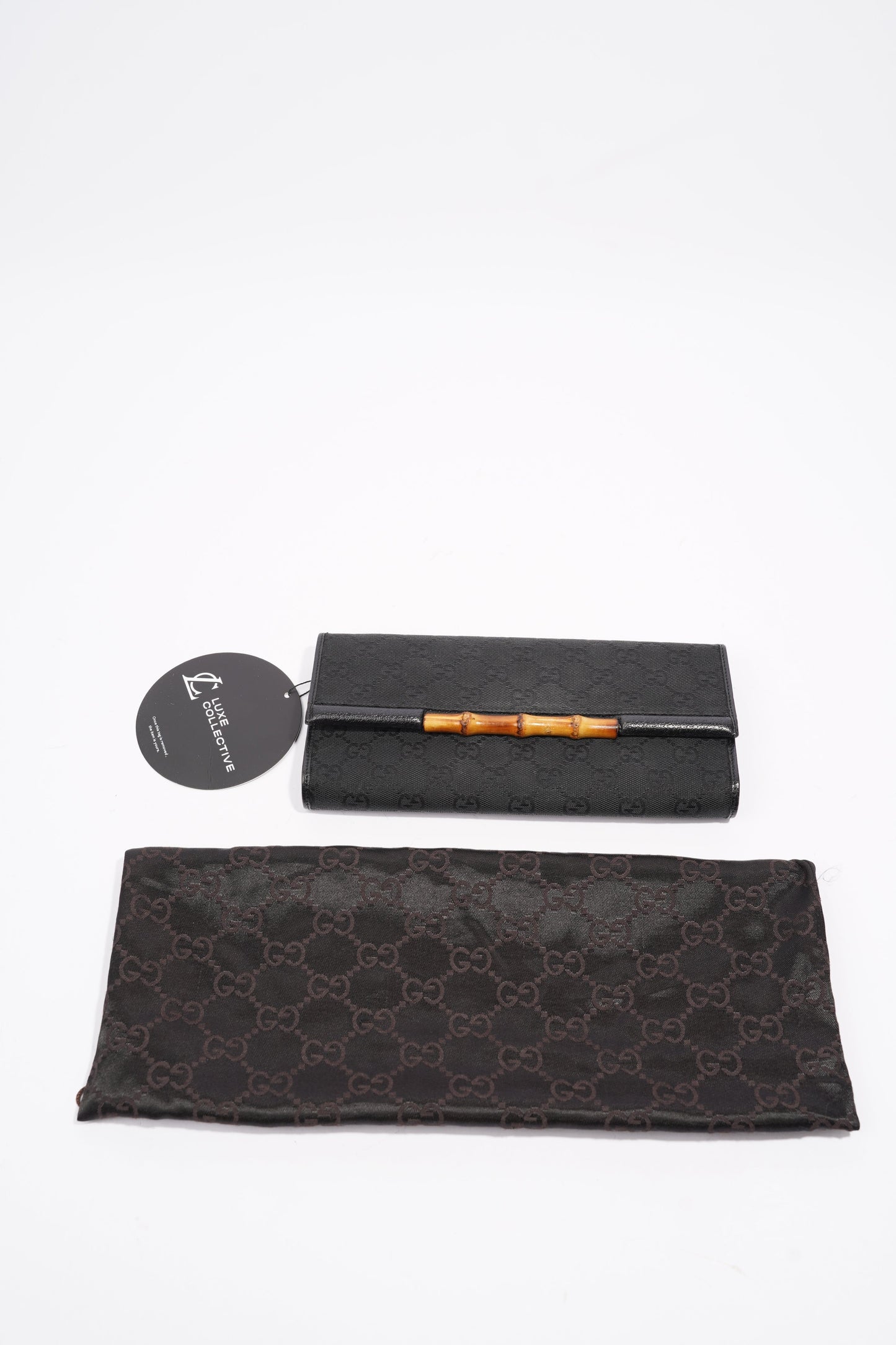 Gucci Bamboo Clutch Black Canvas