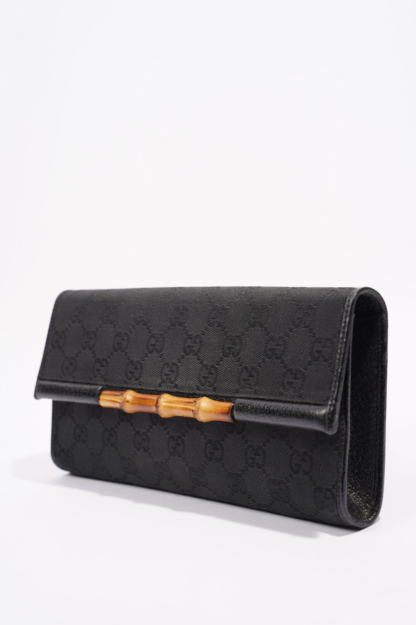 Gucci Bamboo Clutch Black Canvas
