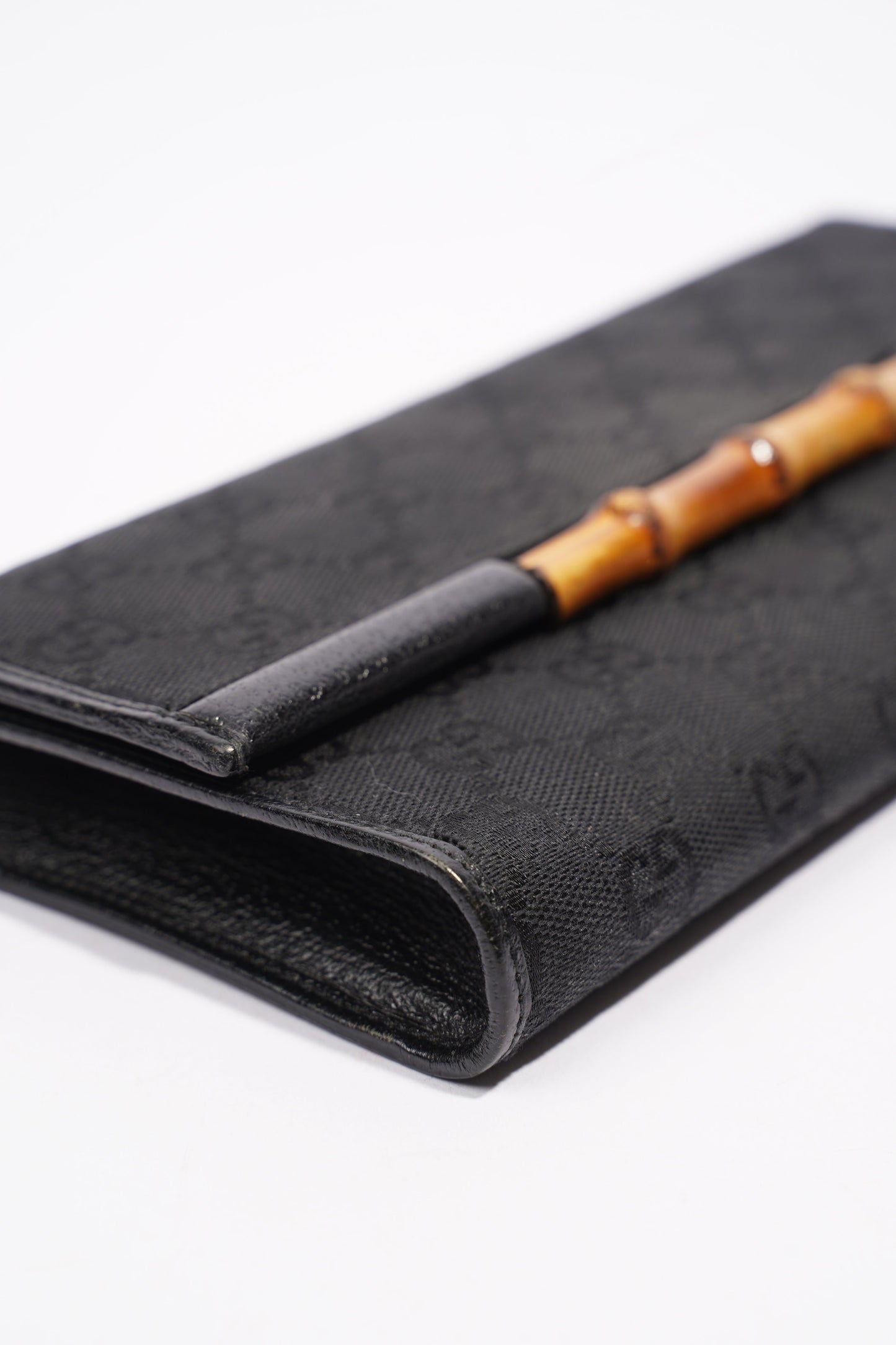 Gucci Bamboo Clutch Black Canvas