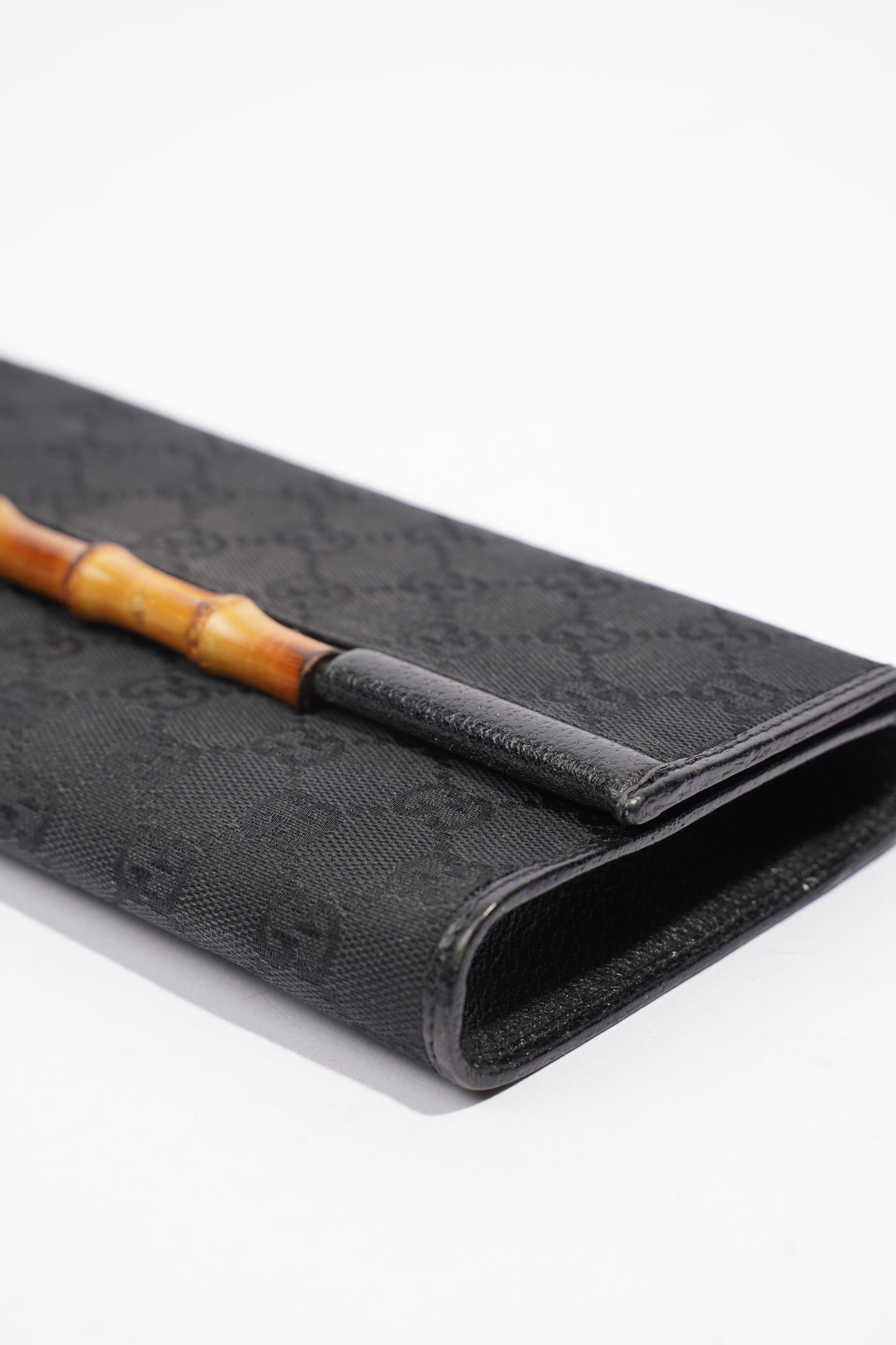 Gucci Bamboo Clutch Black Canvas