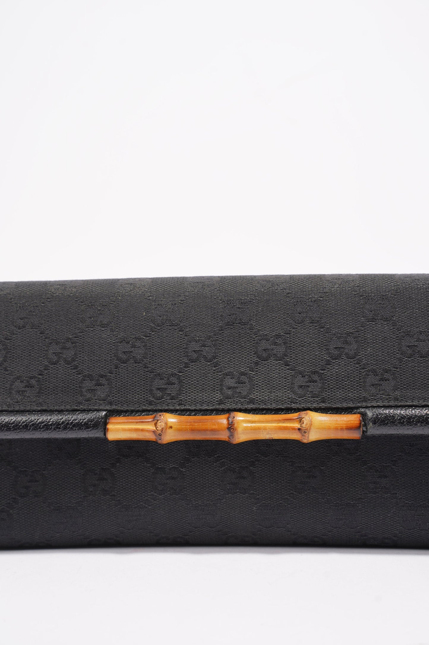 Gucci Bamboo Clutch Black Canvas