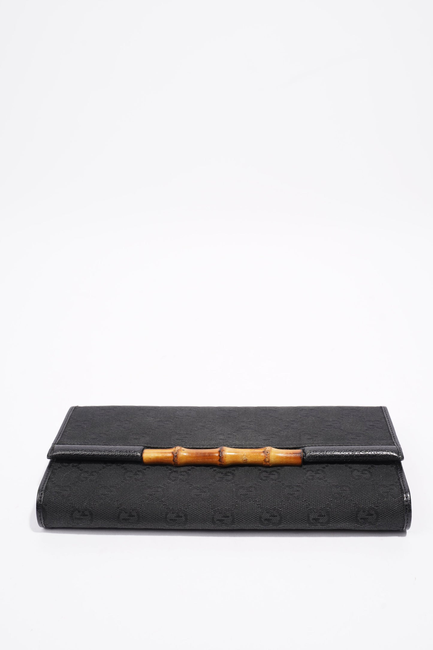 Gucci Bamboo Clutch Black Canvas