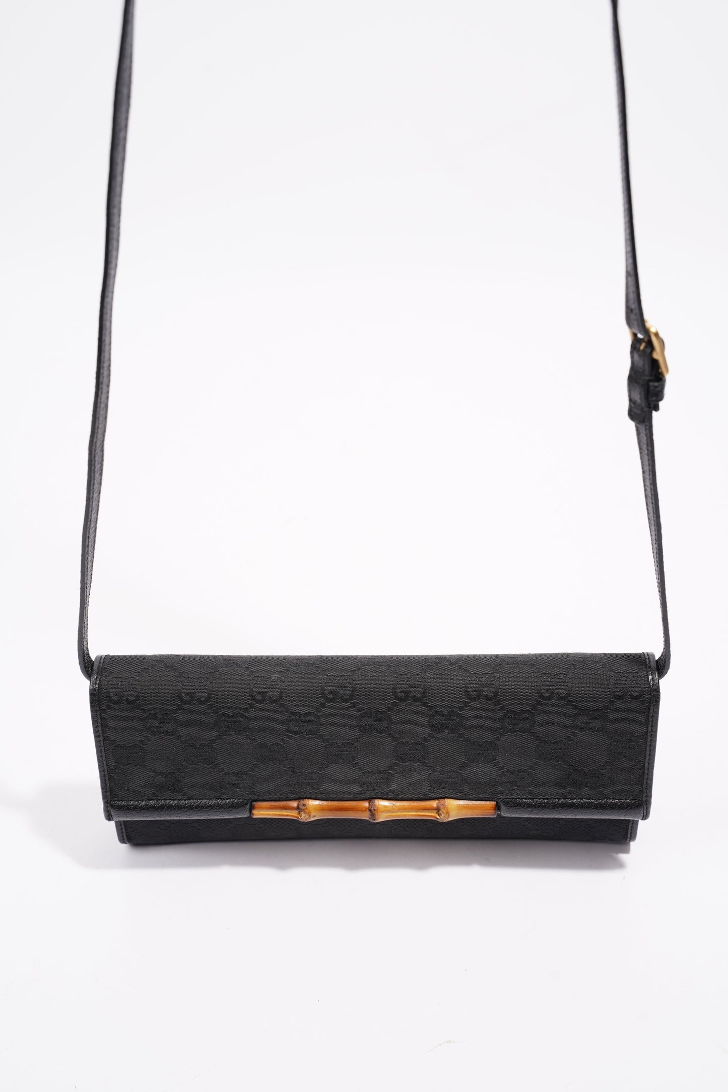 Gucci Bamboo Clutch Black Canvas