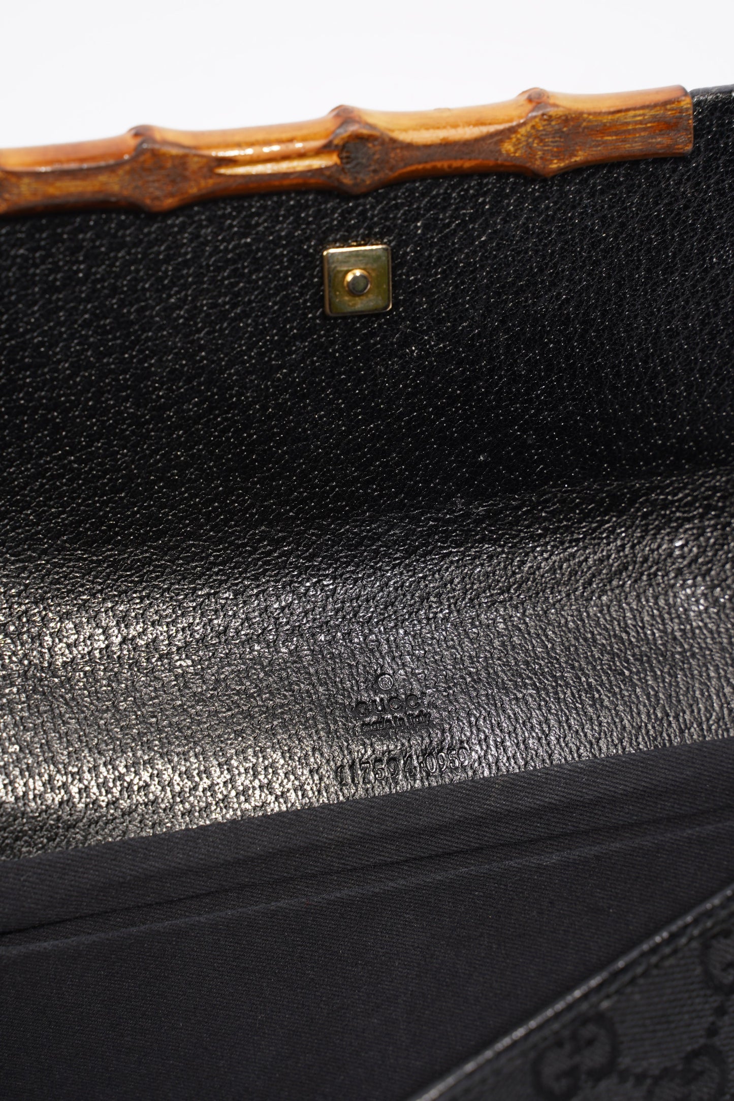 Gucci Bamboo Clutch Black Canvas