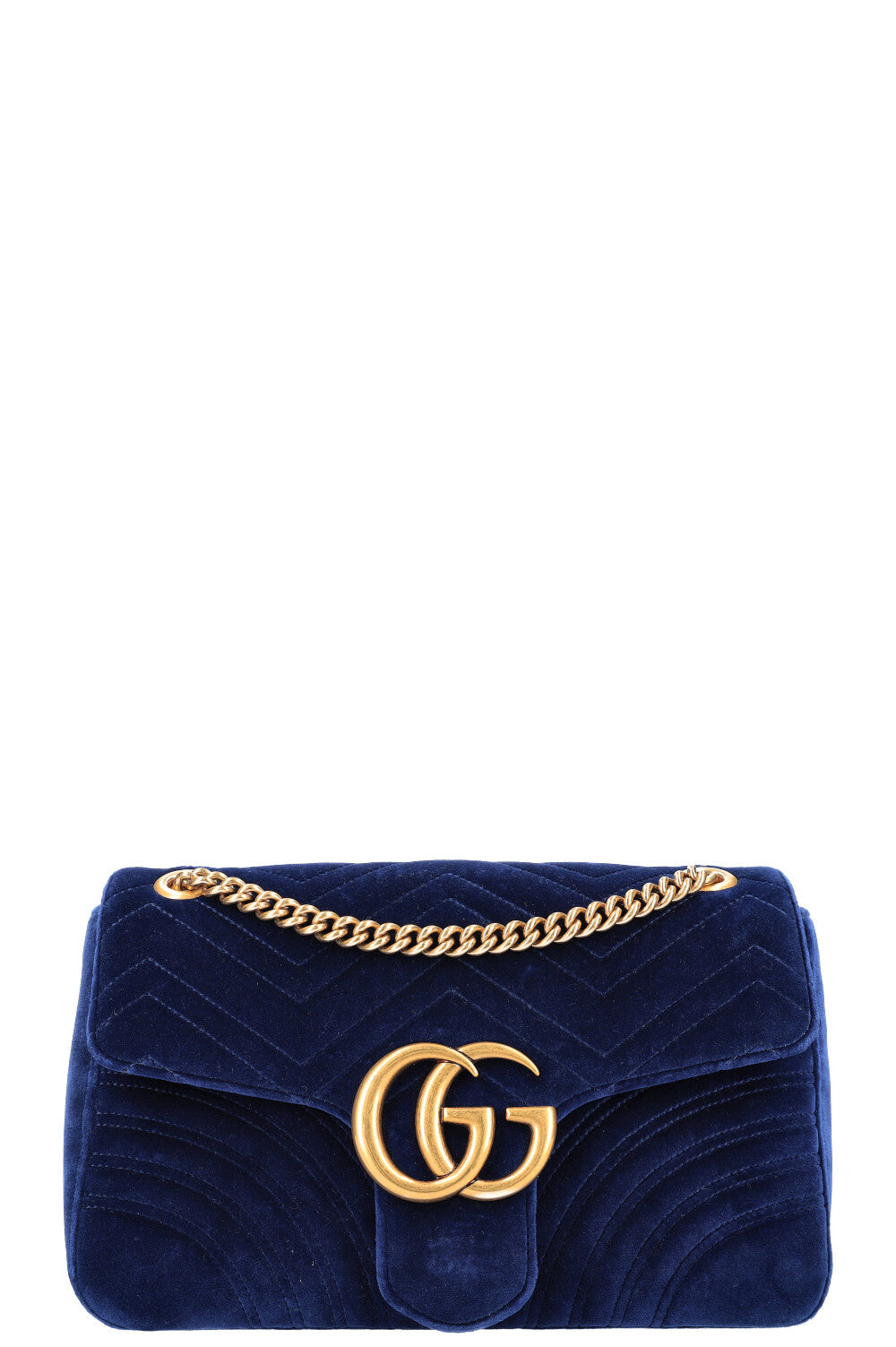 GUCCI Medium Marmont Velvet Blue