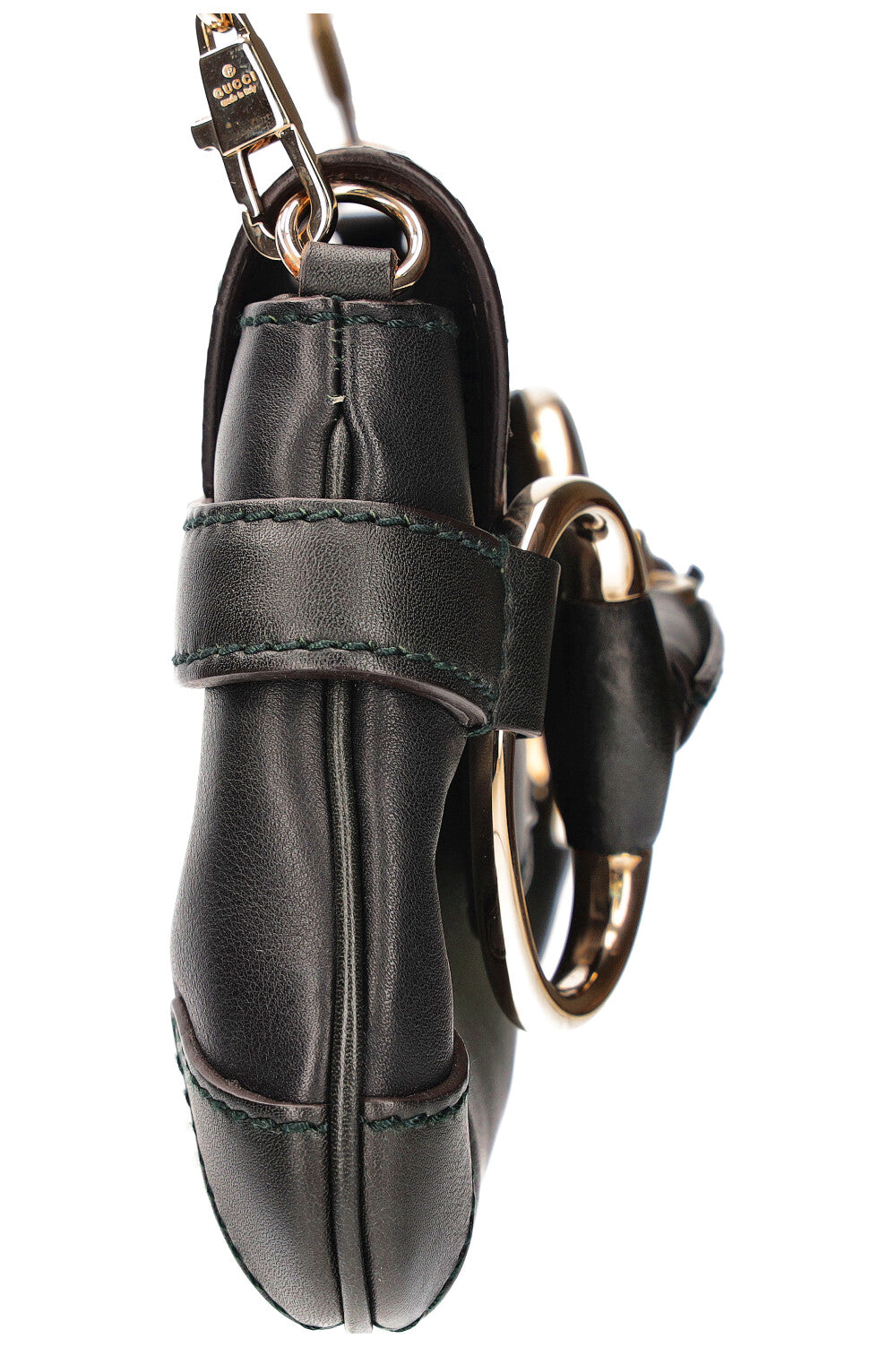 GUCCI Horsebit 1921 Clutch Green Black