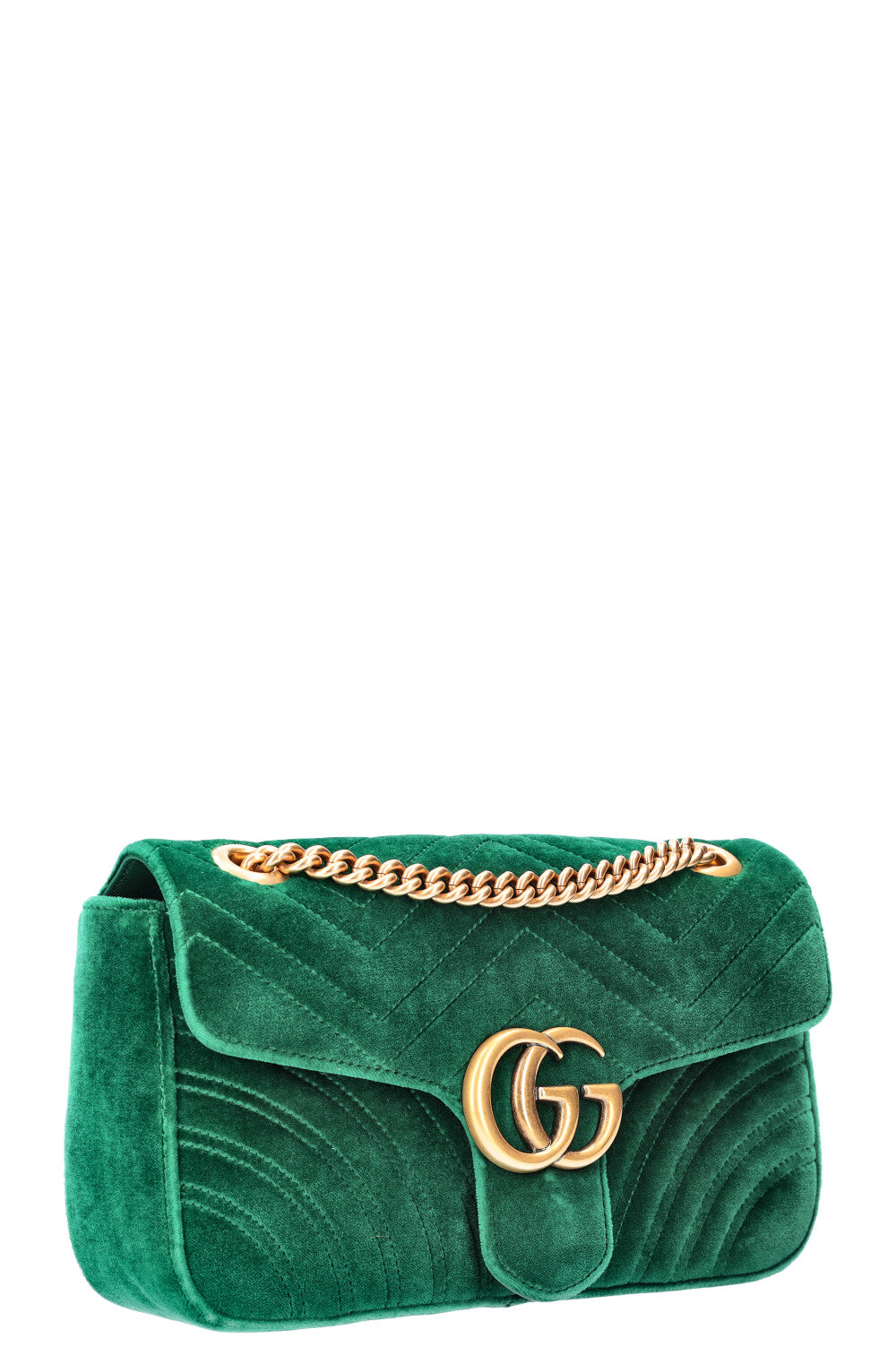 GUCCI GG Marmont Bag Green Velvet Small