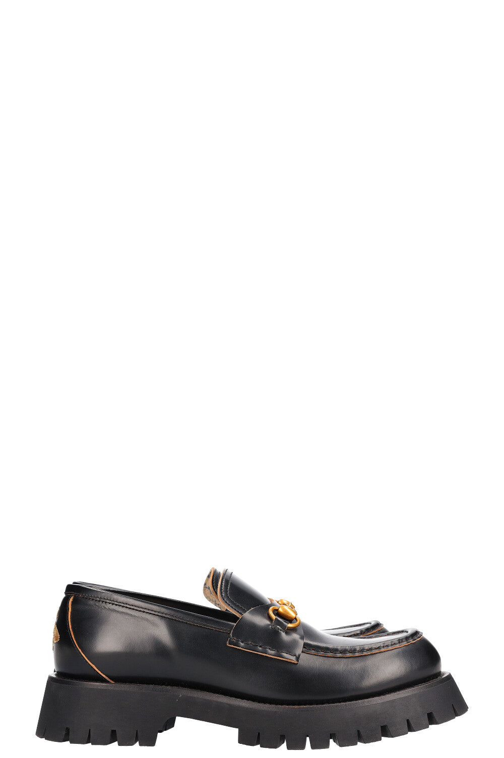 GUCCI Lug Sole Loafers Black