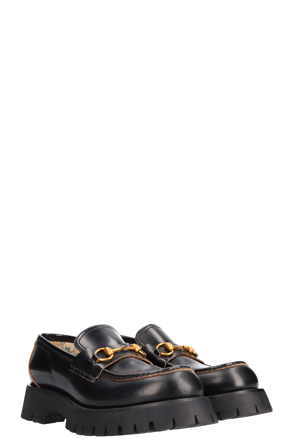 GUCCI Lug Sole Loafers Black