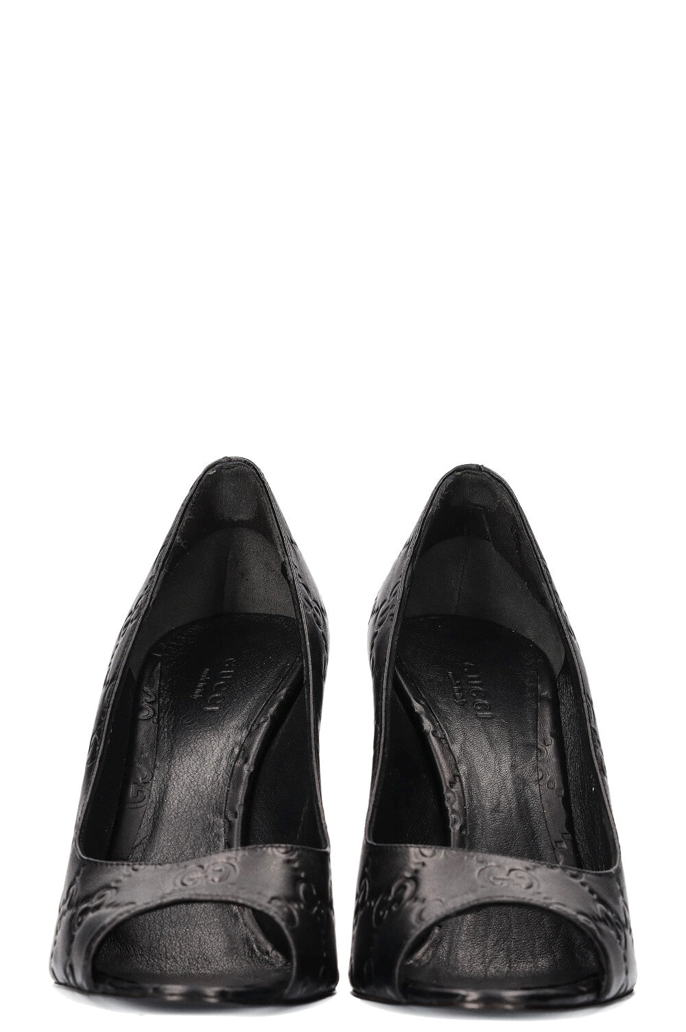 GUCCI Guccissima Peep Toes Black