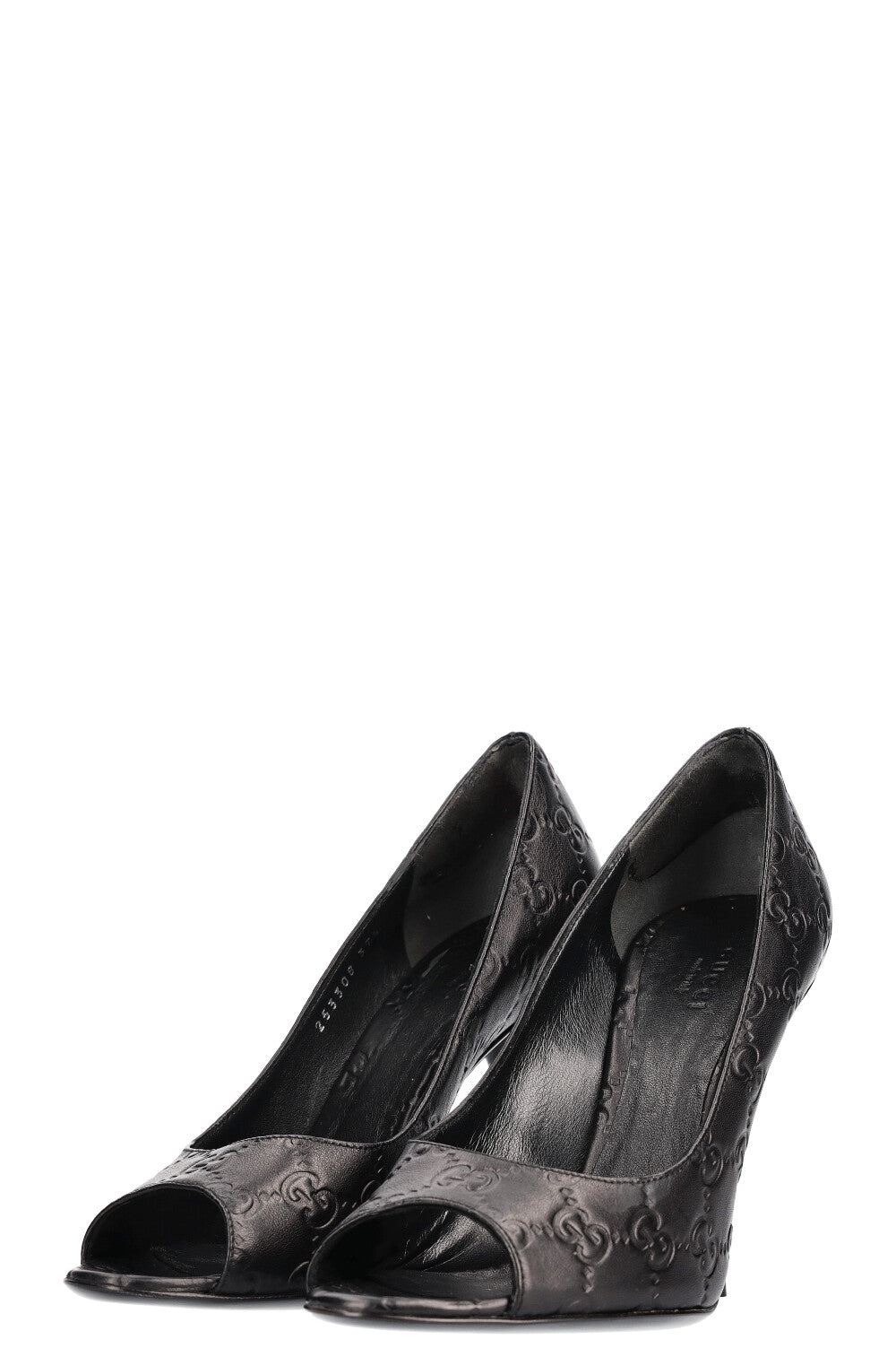 GUCCI Guccissima Peep Toes Black
