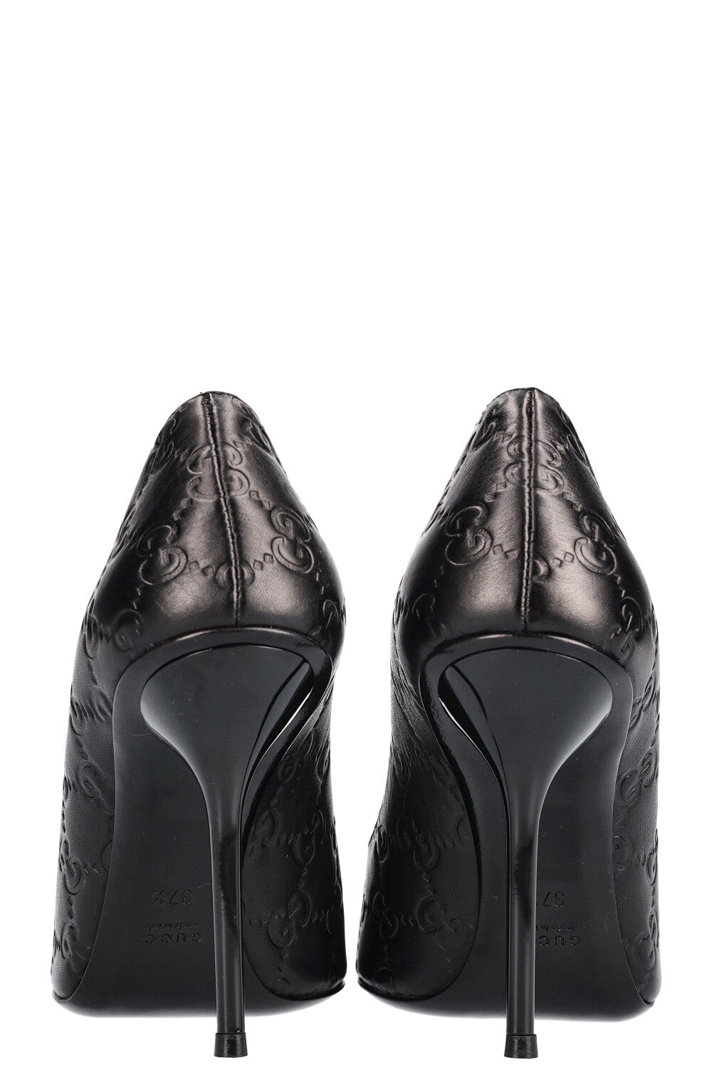 GUCCI Guccissima Peep Toes Black