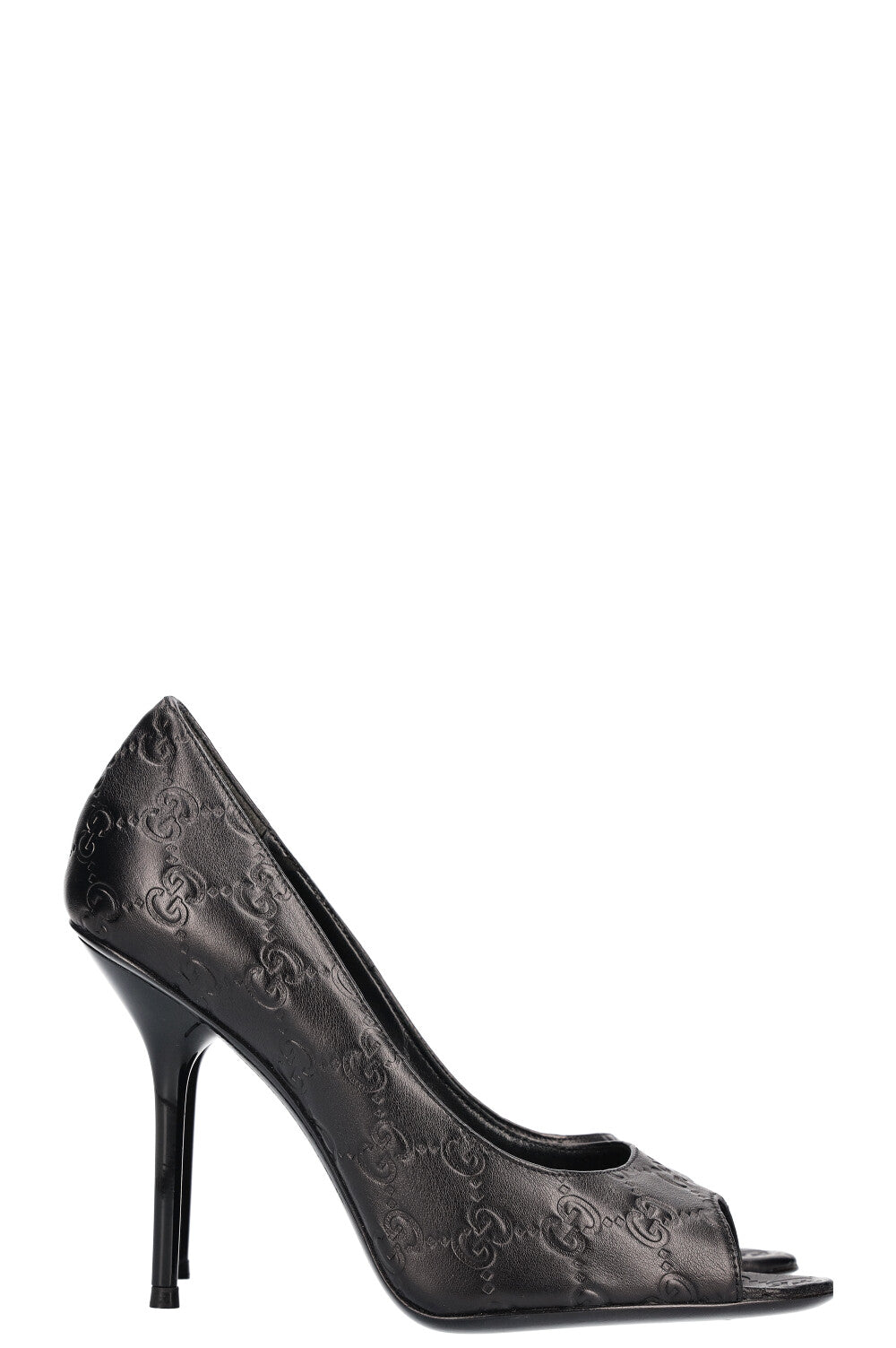 GUCCI Guccissima Peep Toes Black