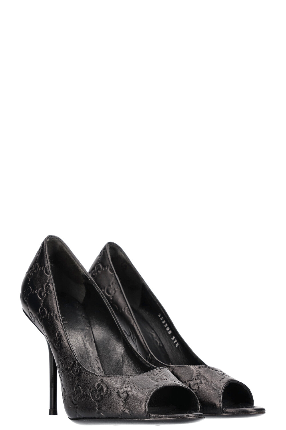 GUCCI Guccissima Peep Toes Black