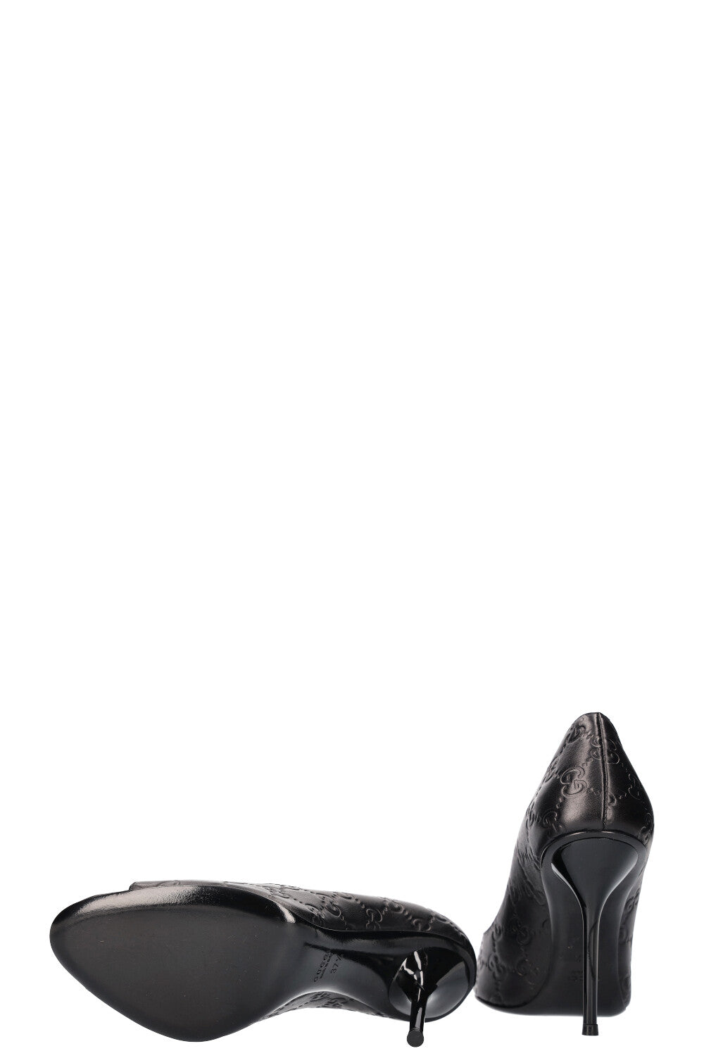 GUCCI Guccissima Peep Toes Black