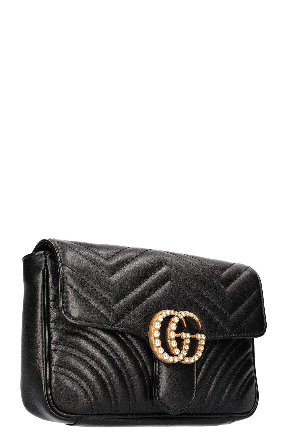 GUCCI Marmont Chain Belt Bag Black