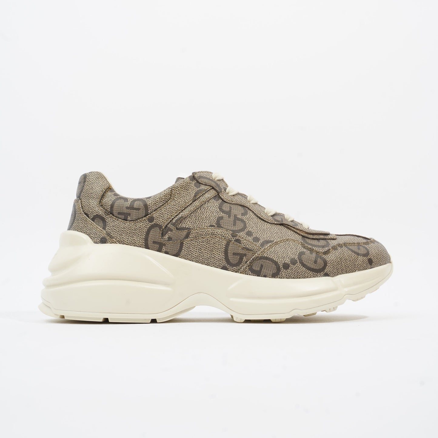 Gucci Rhyton Logo Beige Monogram / White Canvas EU 40.5 UK 6.5