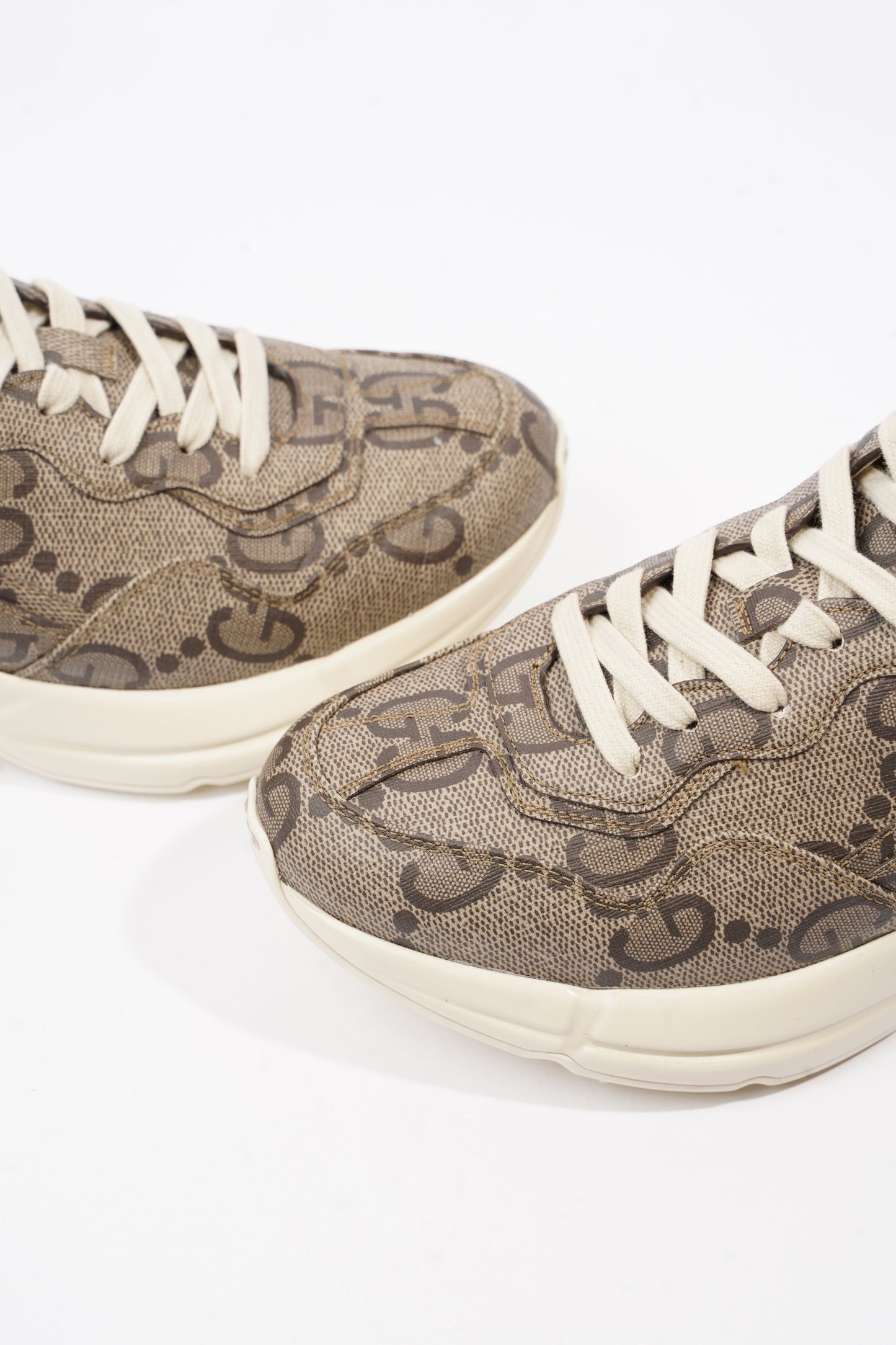 Gucci Rhyton Logo Beige Monogram / White Canvas EU 40.5 UK 6.5