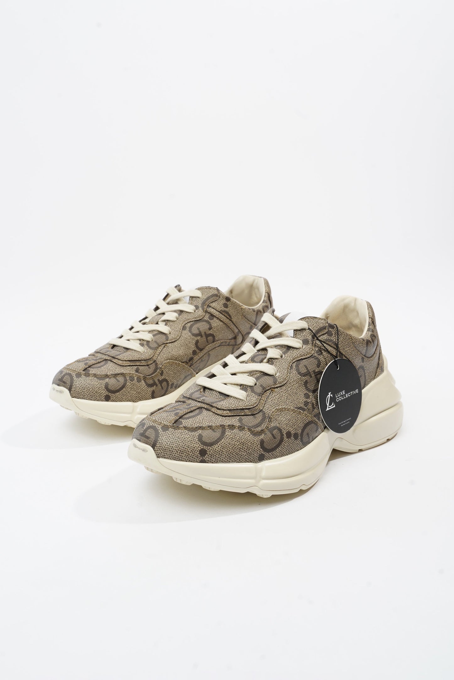 Gucci Rhyton Logo Beige Monogram / White Canvas EU 40.5 UK 6.5