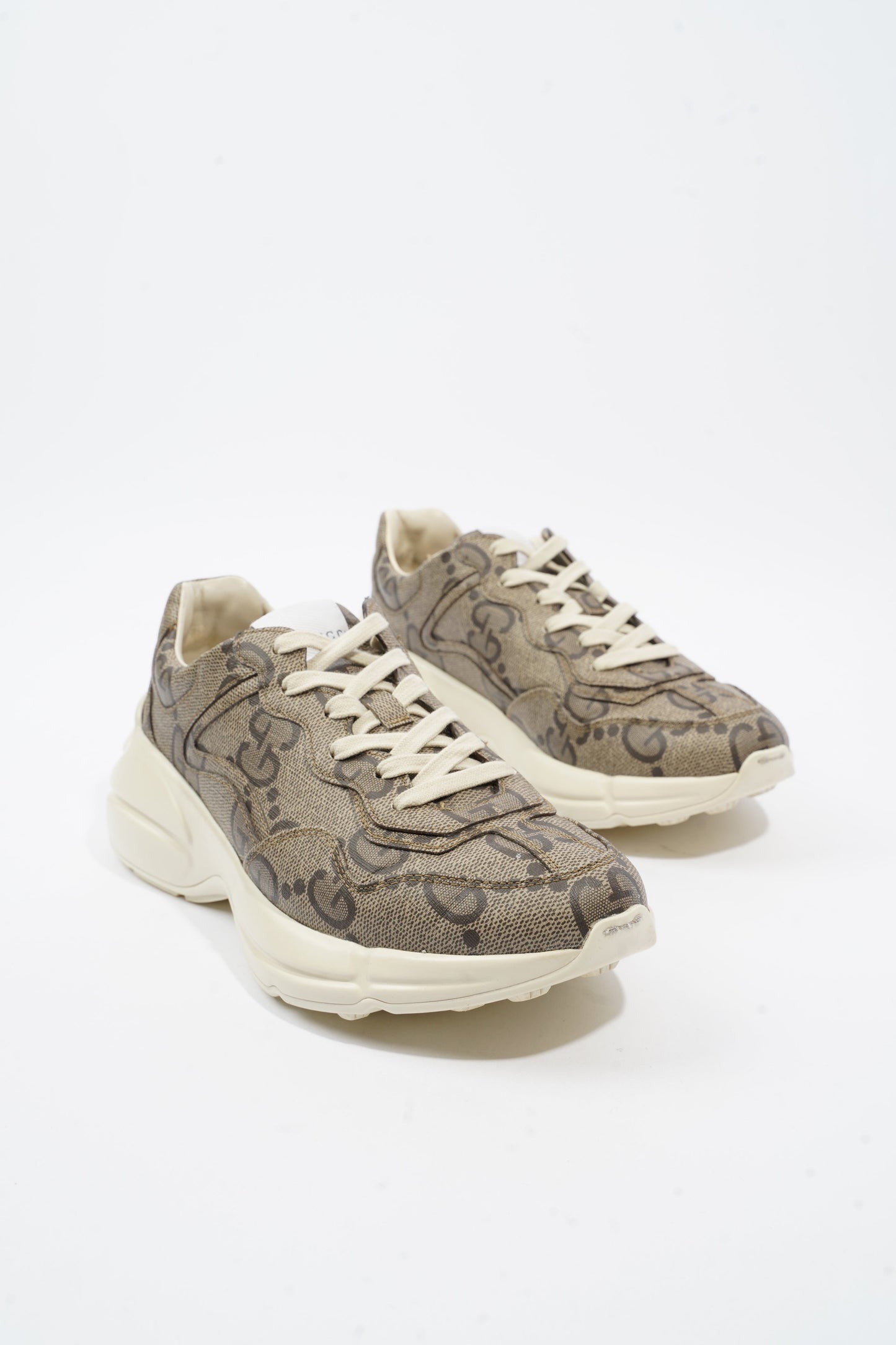Gucci Rhyton Logo Beige Monogram / White Canvas EU 40.5 UK 6.5