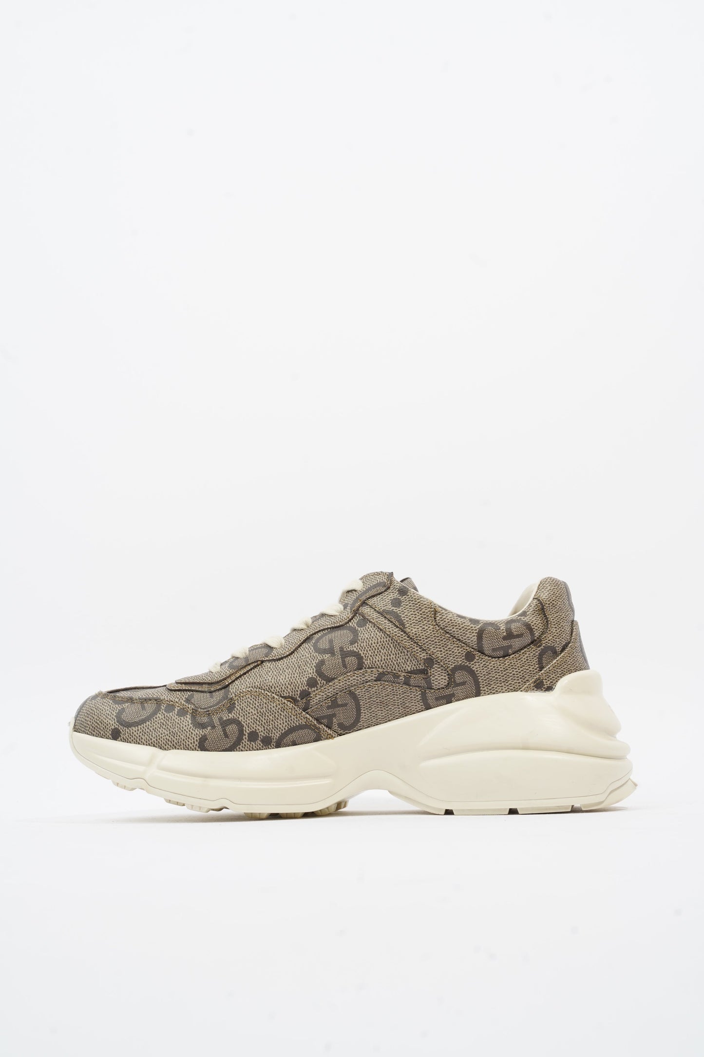 Gucci Rhyton Logo Beige Monogram / White Canvas EU 40.5 UK 6.5