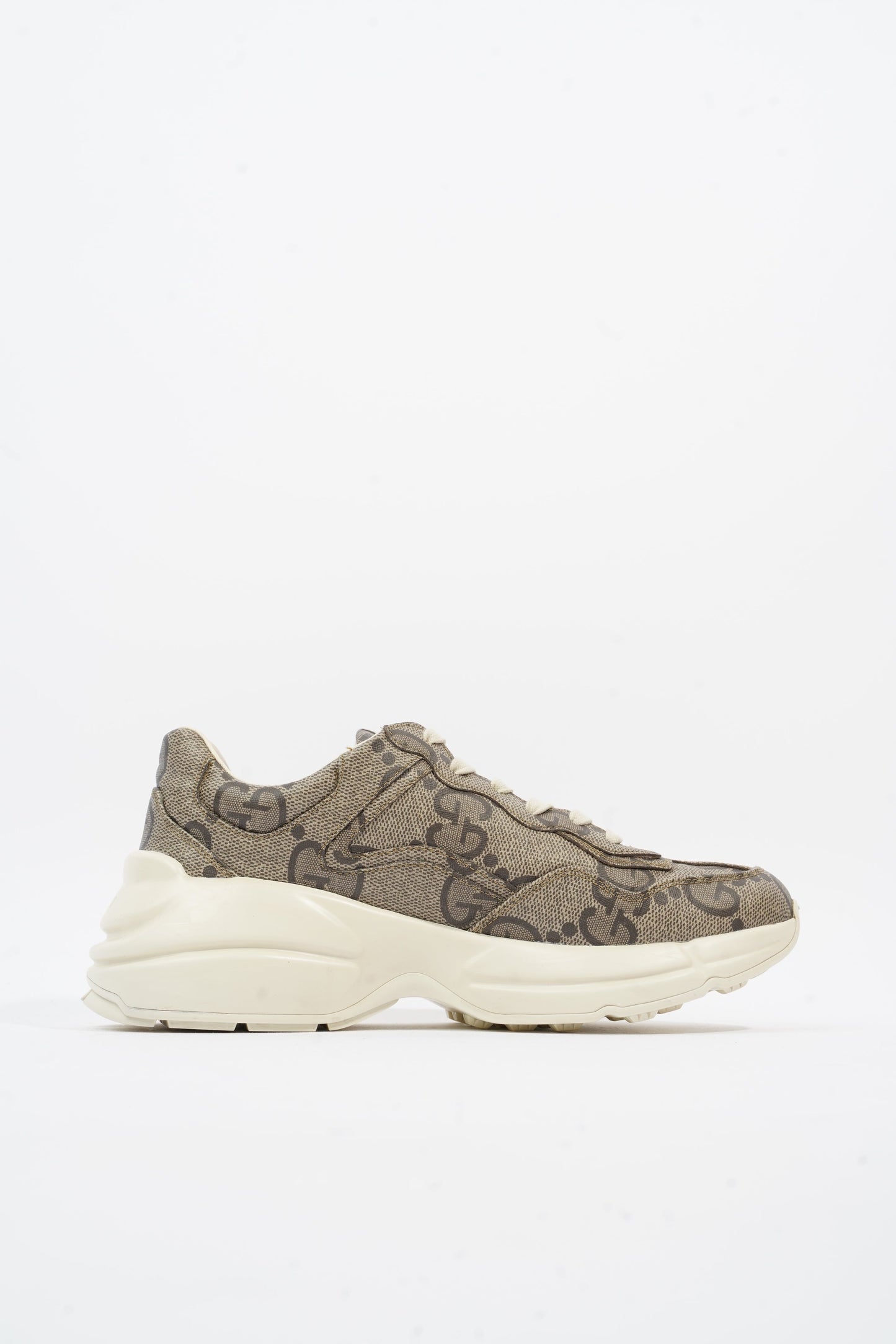 Gucci Rhyton Logo Beige Monogram / White Canvas EU 40.5 UK 6.5