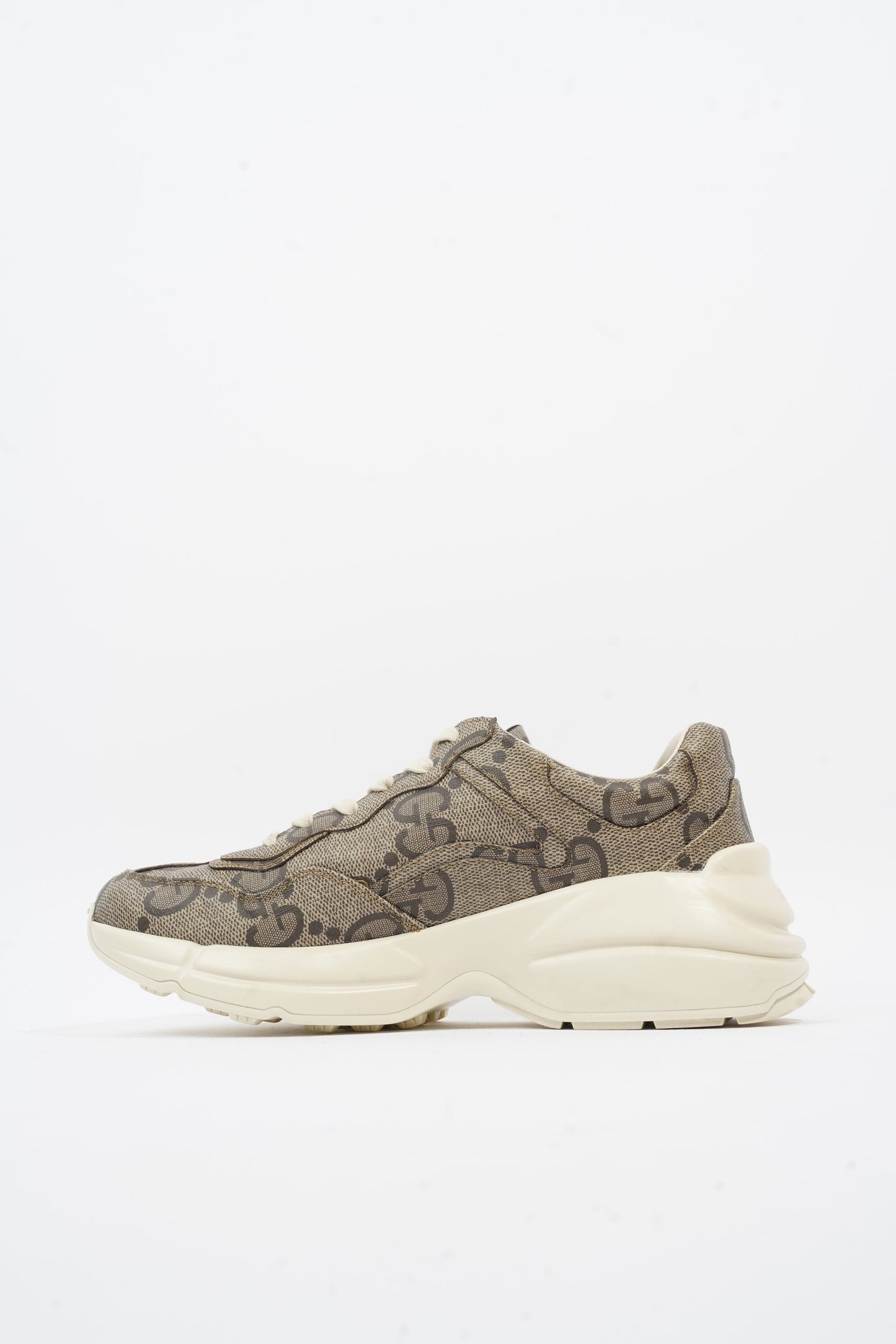 Gucci Rhyton Logo Beige Monogram / White Canvas EU 40.5 UK 6.5