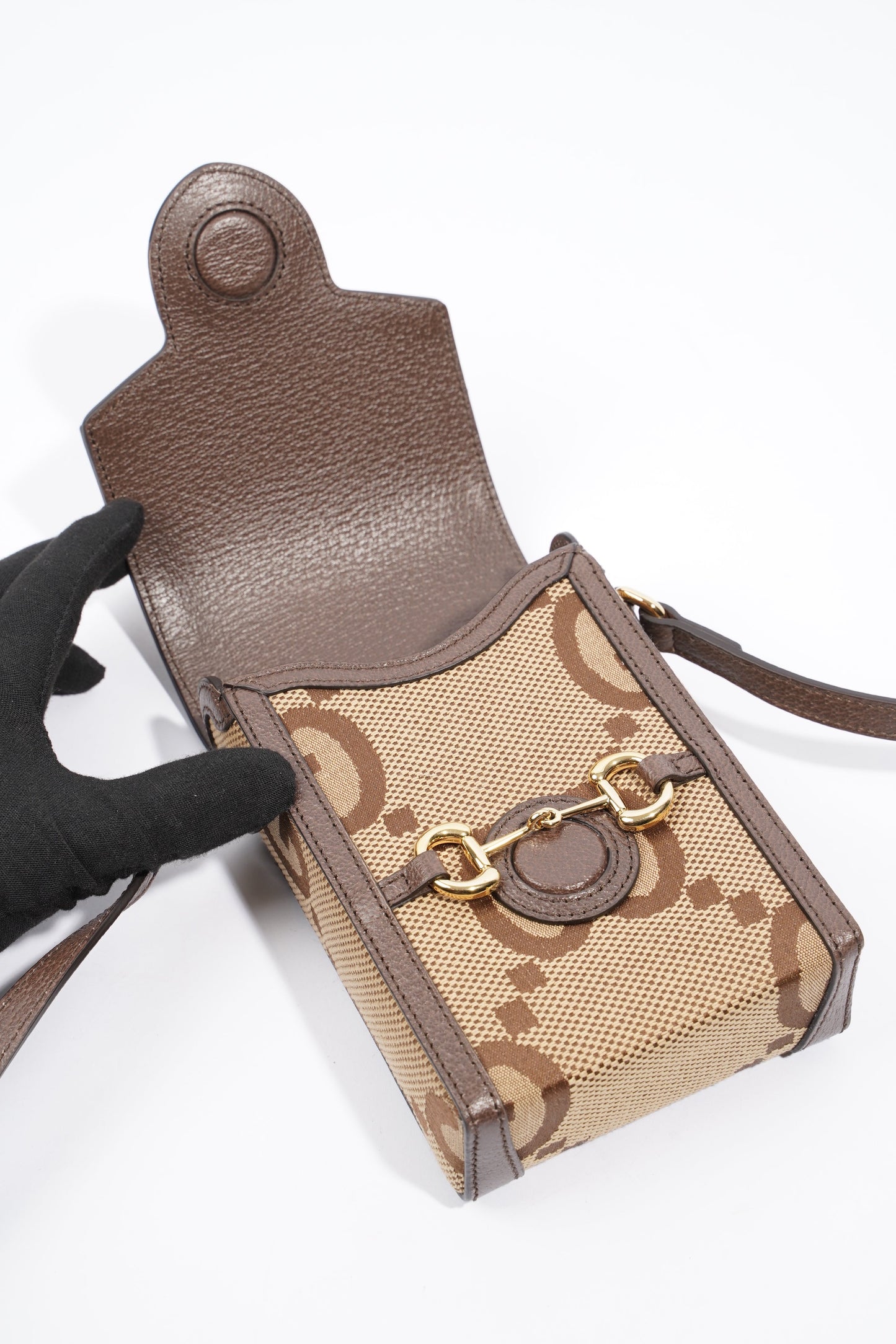 Gucci 1955 Horsebit Mini Beige and ebony GG supreme canvas Canvas
