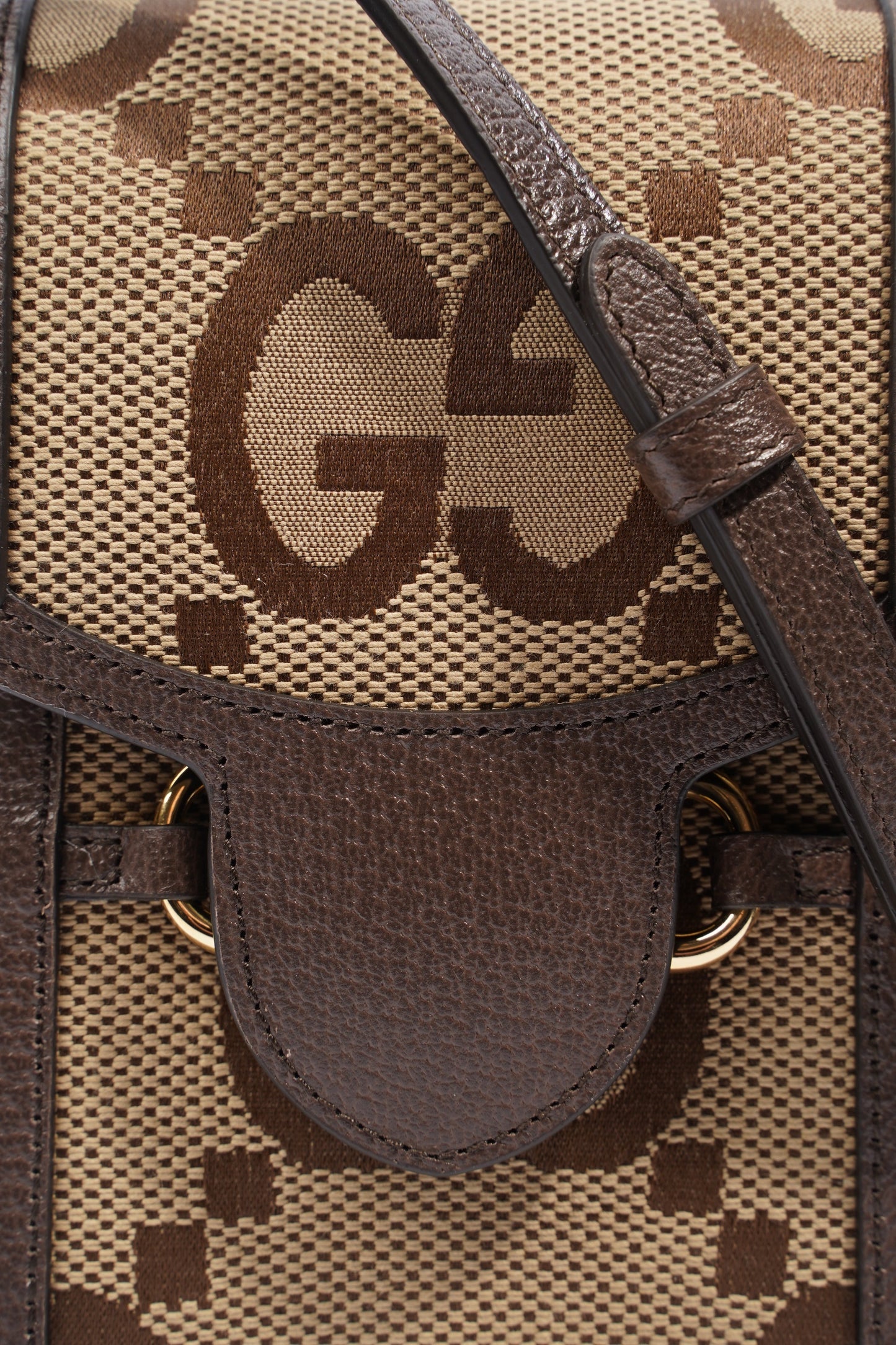 Gucci 1955 Horsebit Mini Beige and ebony GG supreme canvas Canvas
