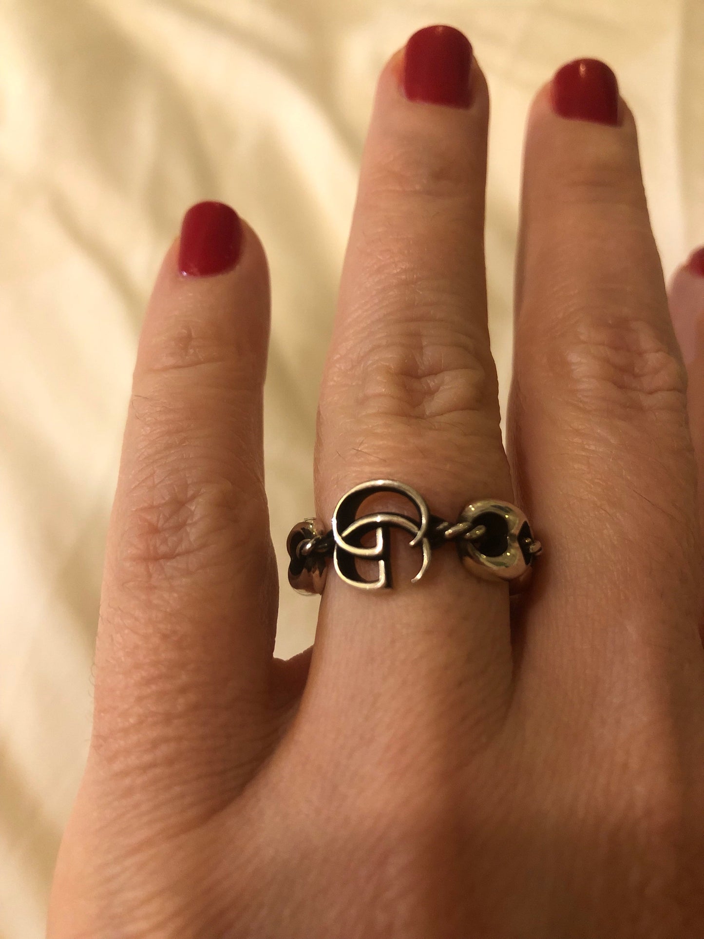 Gucci Sterling Silver Double G Ring
