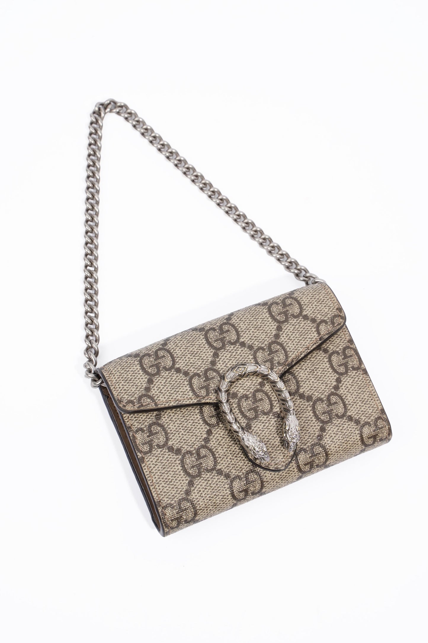 Gucci Dionysus Coin Purse Beige And Ebony GG Supreme Coated Canvas