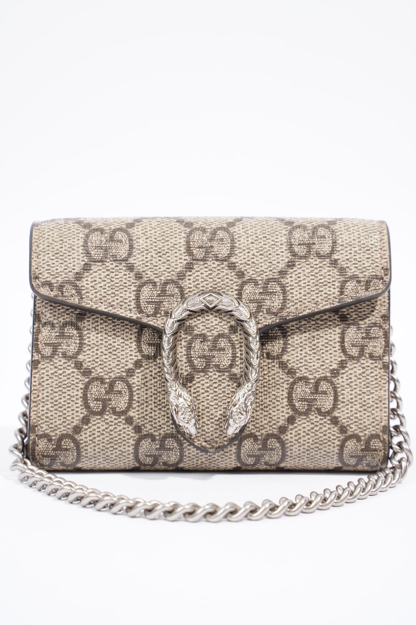 Gucci Dionysus Coin Purse Beige And Ebony GG Supreme Coated Canvas