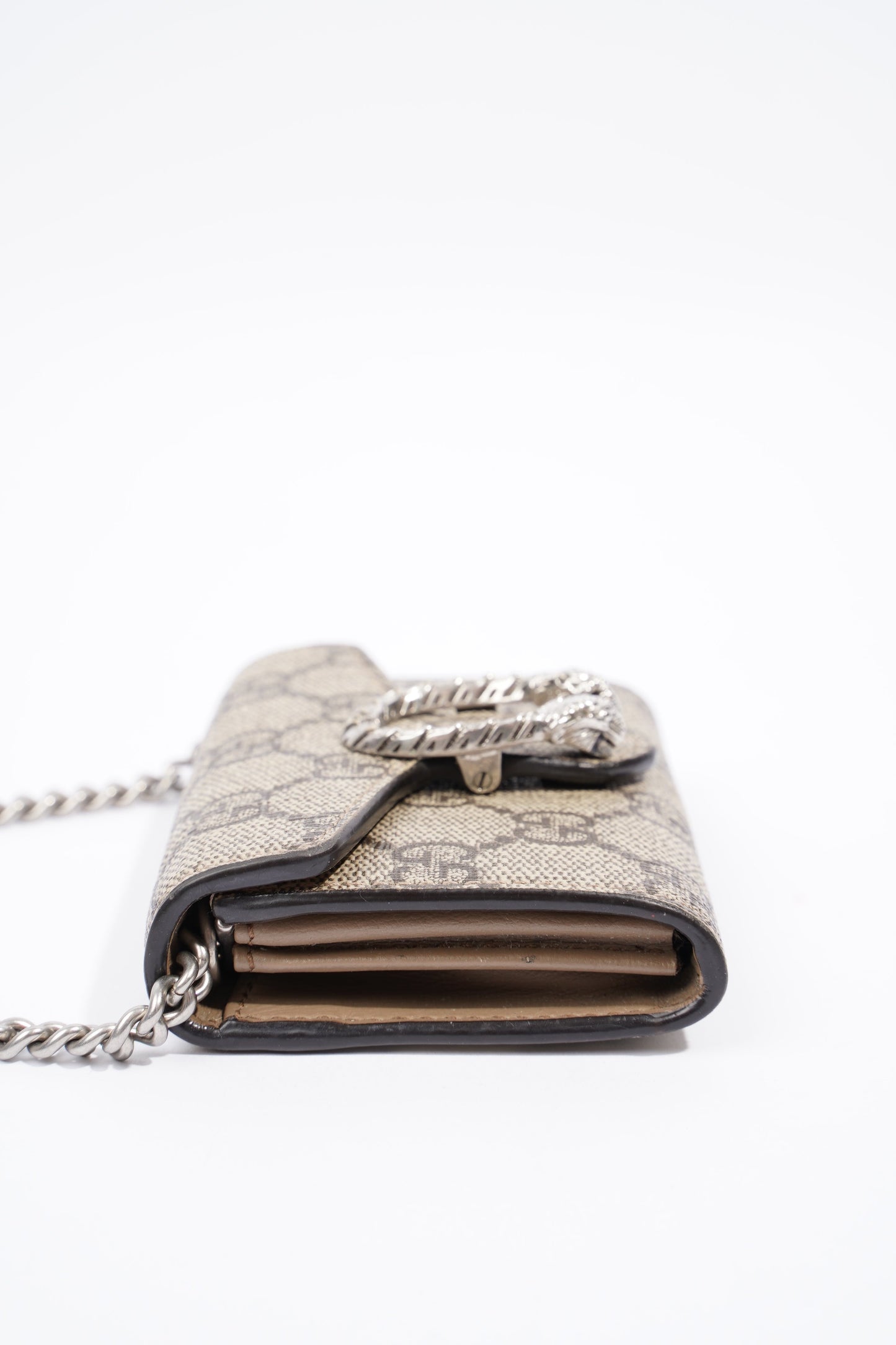 Gucci Dionysus Coin Purse Beige And Ebony GG Supreme Coated Canvas