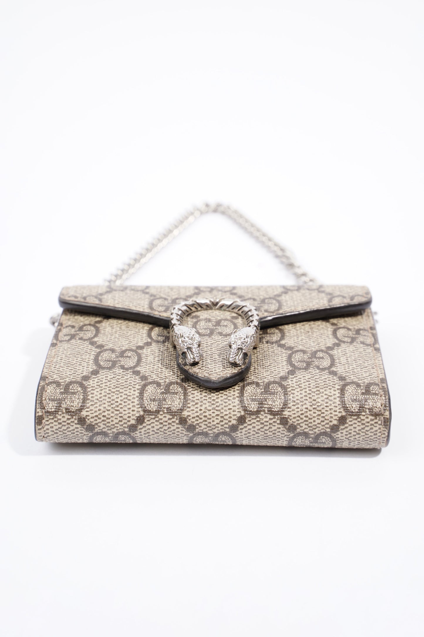 Gucci Dionysus Coin Purse Beige And Ebony GG Supreme Coated Canvas