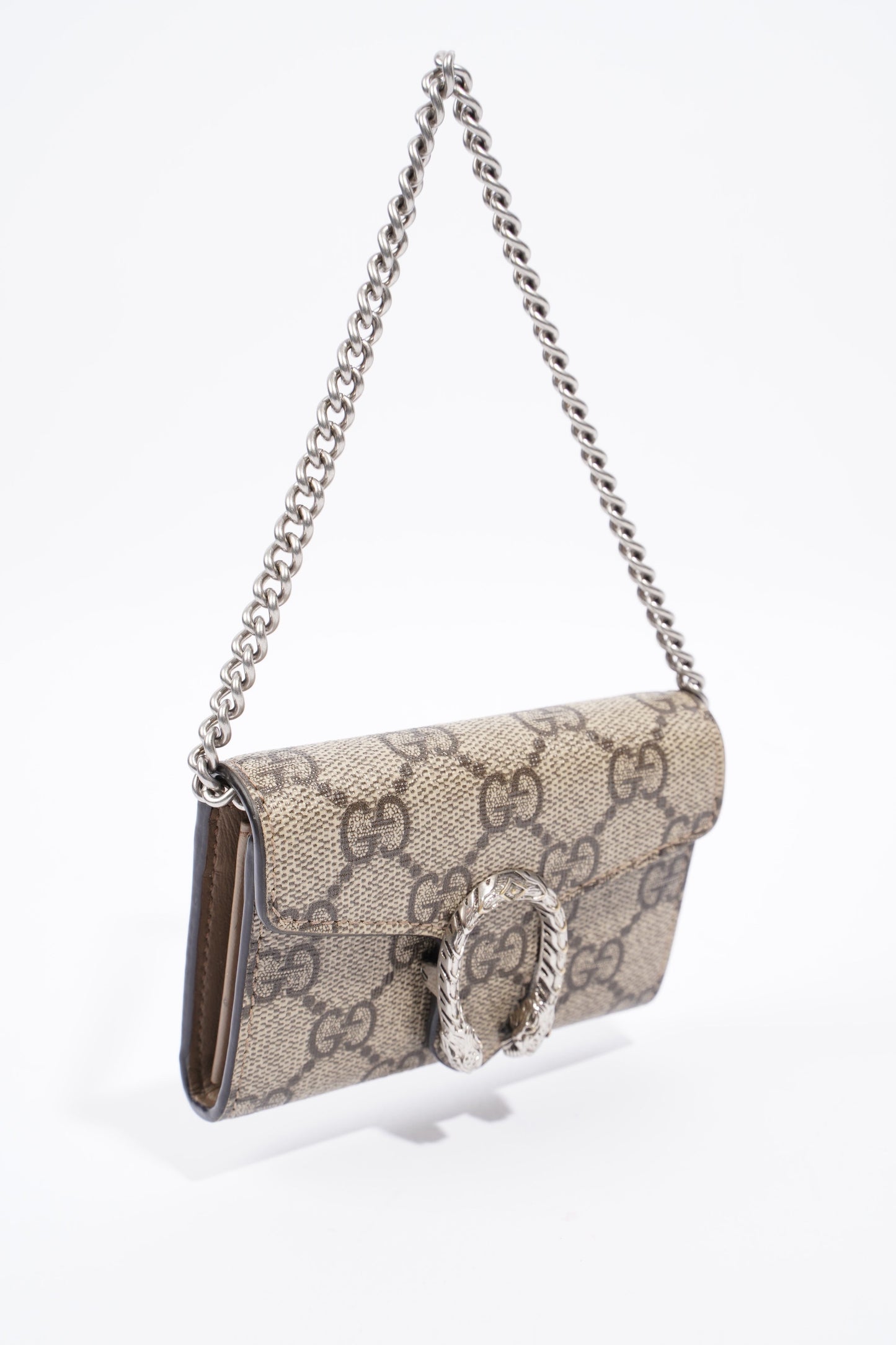Gucci Dionysus Coin Purse Beige And Ebony GG Supreme Coated Canvas