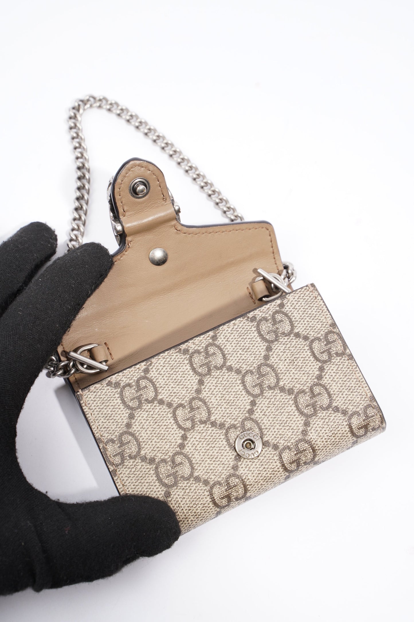 Gucci Dionysus Coin Purse Beige And Ebony GG Supreme Coated Canvas