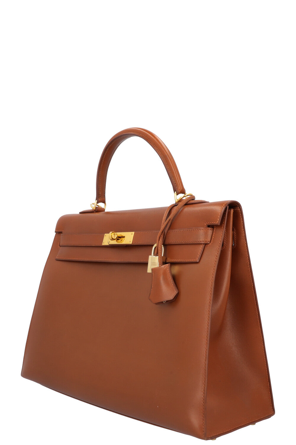 HERMES Kelly 35 Sellier Box Fauve