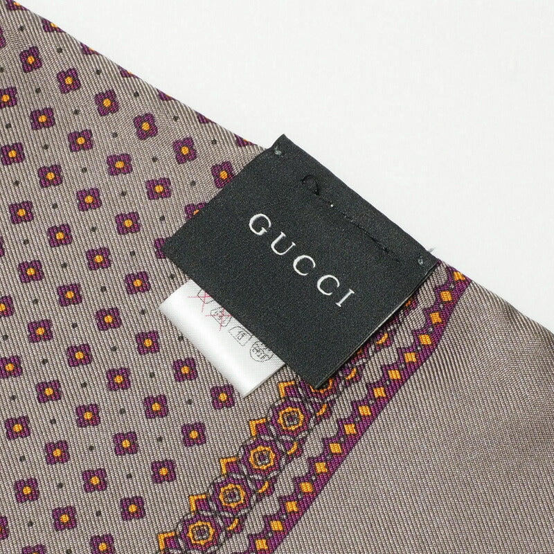 GUCCI Stall 344163 4G001 1276 silk Charcoal gray purple x orange type 21cm×140cm