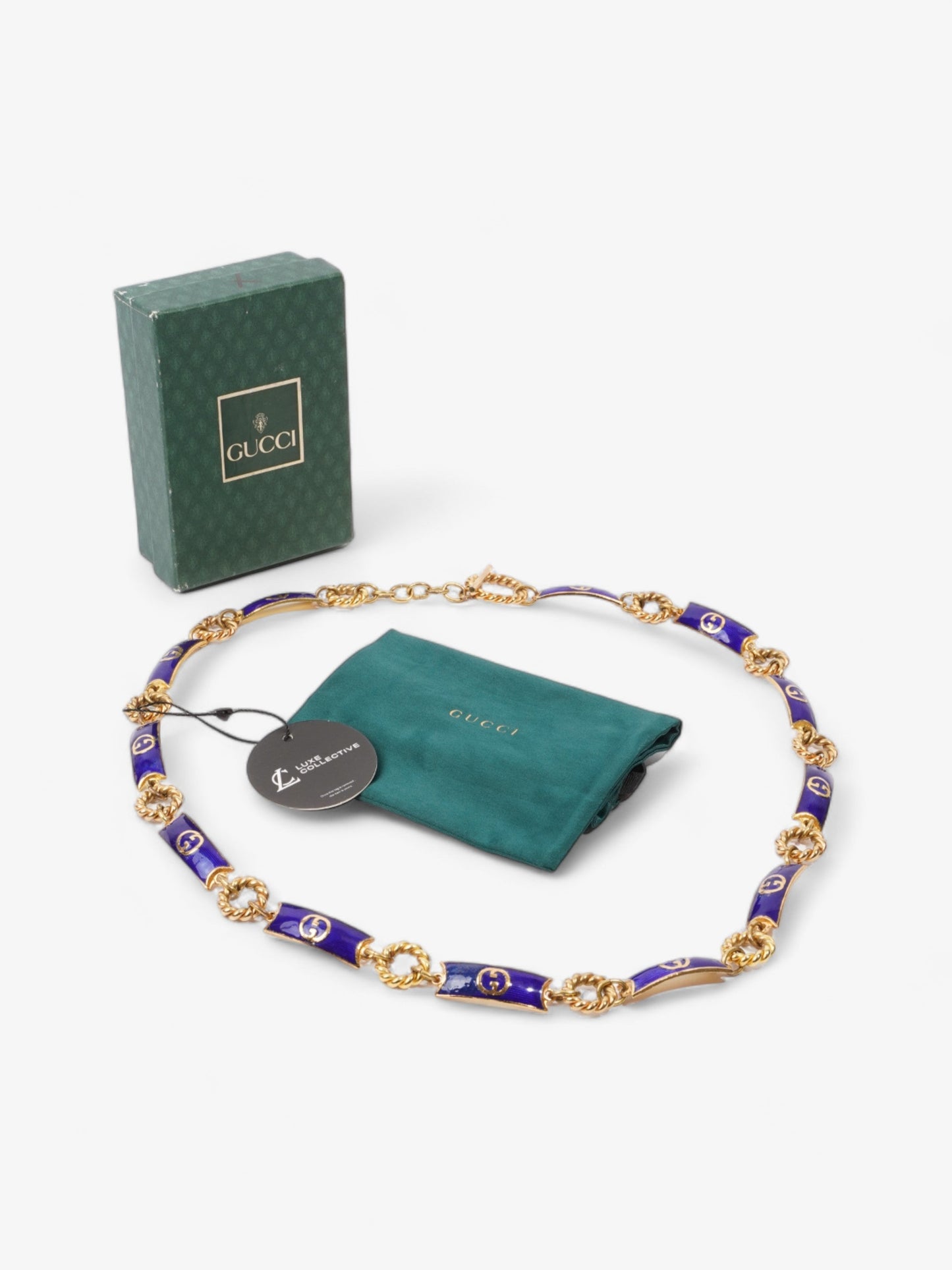 Gucci Interlocking GG Chain Gold / Blue Base Metal
